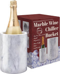 Marble Wine Bottle Chiller Bucket, Marble Wine and Champagne Cooler Chiller, Keep Wine and Beverages Cold, Ideal Gift for Wine Lovers, Holds Any 750ml Bottle