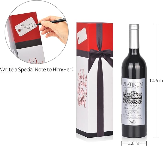 Solaris Wine Accessories Gift Set, 5-Piece Deluxe Corkscrew Opener with Elegant Accessories Box - Perfect Party Gift for Wine Lovers, Elegant Gift for Her