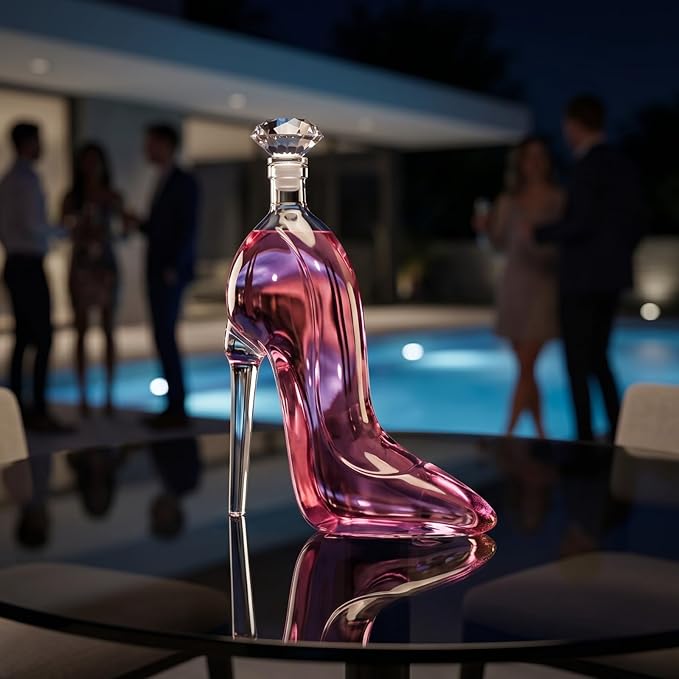Heel Stiletto High Heels Whiskey and Wine Decanter - Elegant Decanter with Stopper for Liquor, Bourbon, Tequila - Unique High Heel Design, Present Gift for Women, Copyrighted Design, Stylish Barware