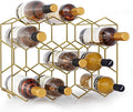 Urban Deco Countertop Wine Rack for 14 Bottles - No Assembly Required Modern Wine Bottle Holder Stand for Cabinet, Kitchen, Bar, Pantry - Gold Wire Wine Rack Inserts