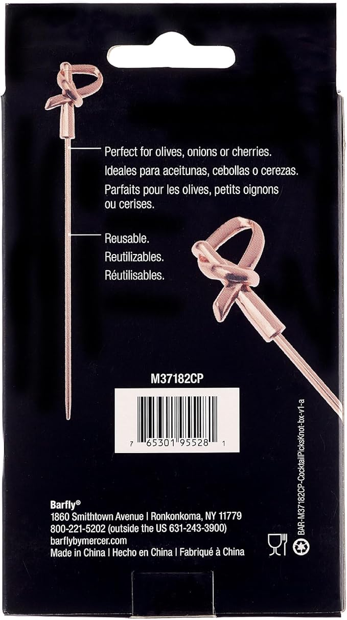Barfly Cocktail Picks, Bamboo Knot, Copper Plated, Set 12