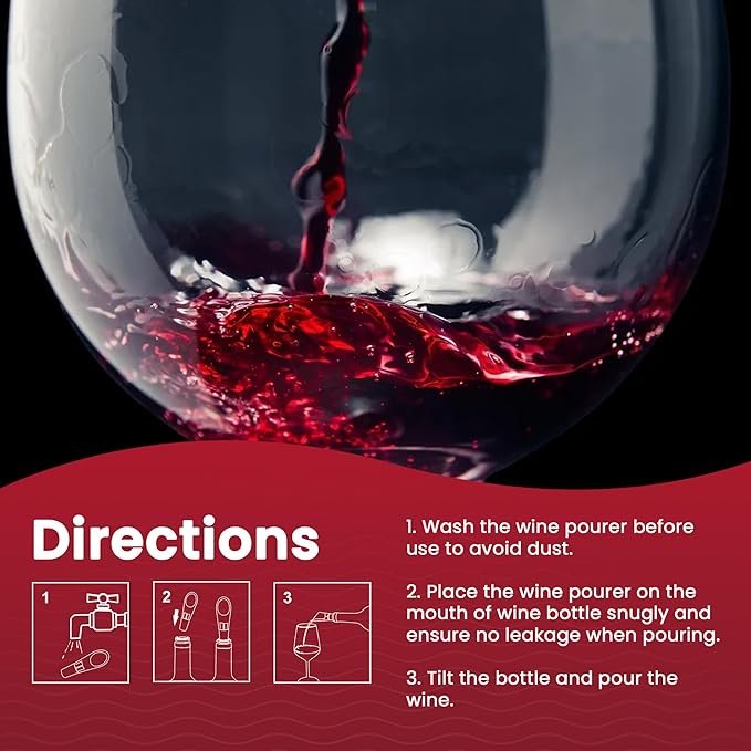 Wine Aerator and Pourer for Enhanced Flavor, Refined Aroma, Smooth Rich Finish, Travel Friendly, Affordable Valentines day Gift for Women/Friend/Wine Lover |Clear, No Drip and Stainless Steel Design