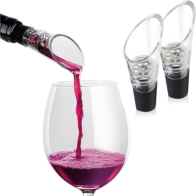 Wine Aerator and Pourer with Silicone Stopper, 2-in-1 Wine Aerator for Red Wine