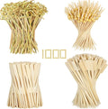 1000PCS Cocktail Picks Kit, 4 Styles Fancy Toothpicks for Appetizers, 3 Sizes Long Bamboo Skewers, Decorative Wooden Cocktail Sticks for Party Supplies Food Drink Fruit Charcuterie Boards Accessories