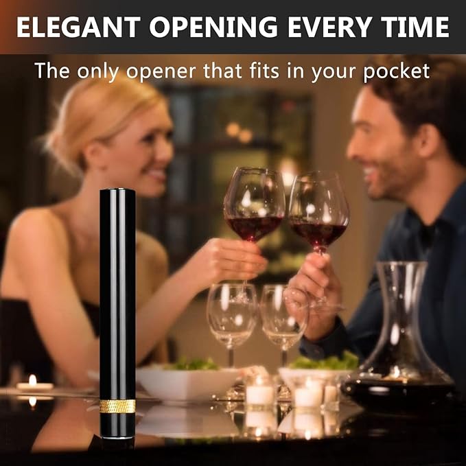 Loritia Aeropop Wine Bottle Opener - NUCOKRS Portable Needle Type Air Pressure Corkscrew Manual 3-7 Pumps to Open for Travel, Parties, Home, Picnic and Restaurant, Perfect for Wine Lovers Gold
