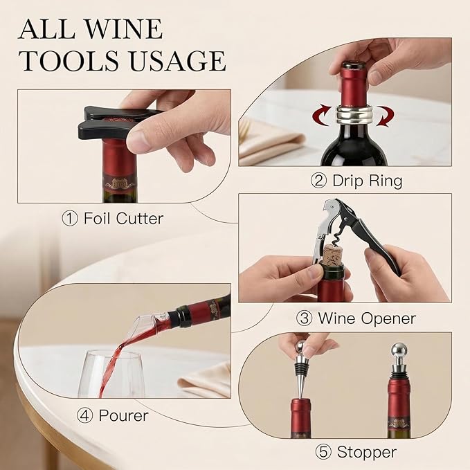 Wedding/Anniversary/Engagement/Bridal Shower and Bachelorette Gifts for Couples,Bride & Newlywed, Engraved Mr and Mrs Wine Glasses with 5-Piece Wine Accessory Kit (Bordeaux Wine Glass+Box)
