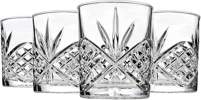 Godinger Carafe Pitcher and Drinking Glasses Set, Acrylic Shatterproof Water Pitcher Wine Decanter with 4 Wine Glasses Tumbler Cups - Dublin Collection