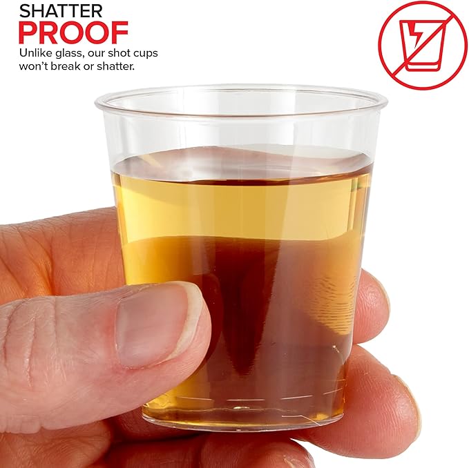 Stock Your Home 250 Mini Plastic Shot Glasses (1.5oz) Clear Disposable Cups for Jello Shots, Wine Tasting, Liquor, Whiskey, Pudding, Sample Cup for Halloween and Elegant Parties