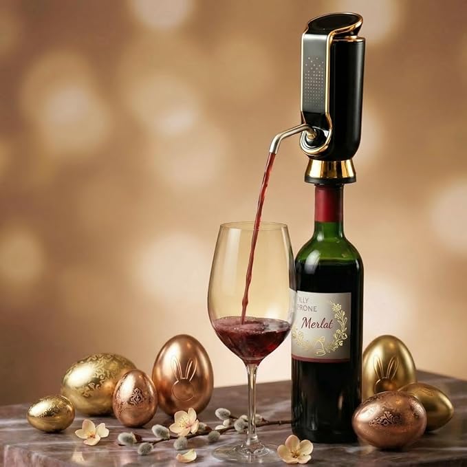 Wine Aerator, Preserver & Dispenser,4-in-1 Electric Wine Aerator with LED Display,Long Lasting Freshness,A Luxurious Gift for Wine Lovers and Women