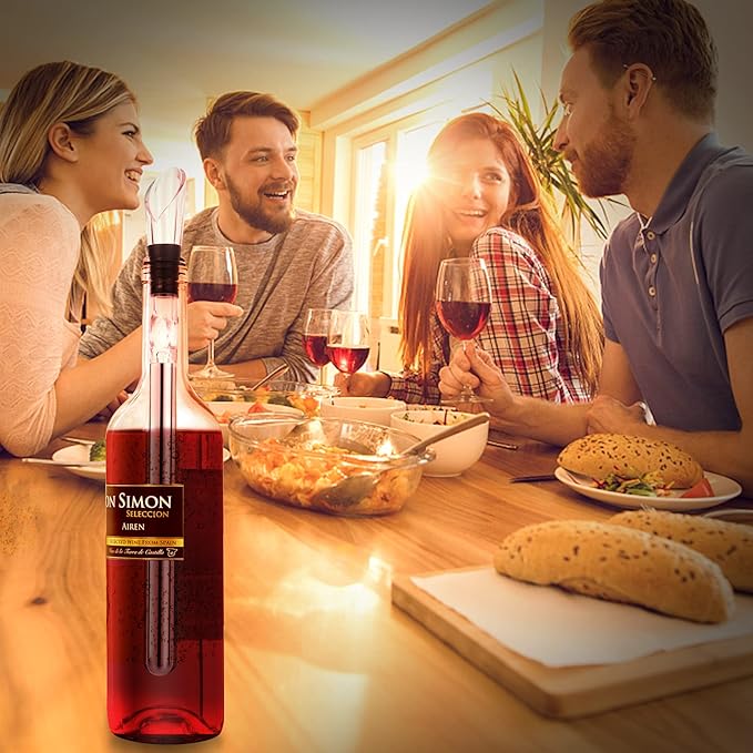 Wine Chiller Wine Aerator Wine Lover Gifts Wine Decanter Wine Accessories Perfect Wine Gifts for Women Wine Cooler Stick Rapid Iceless Wine Decanter Wine Chilling Rod set (red box）