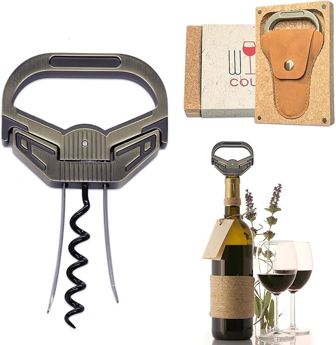 3 in 1 Ah So Two Prong Wine Opener & Cork Remover,It Can Remove The Older and Fragile Wine Corks so Easy for Connoisseurs to Uncork (Sleek-3Q)