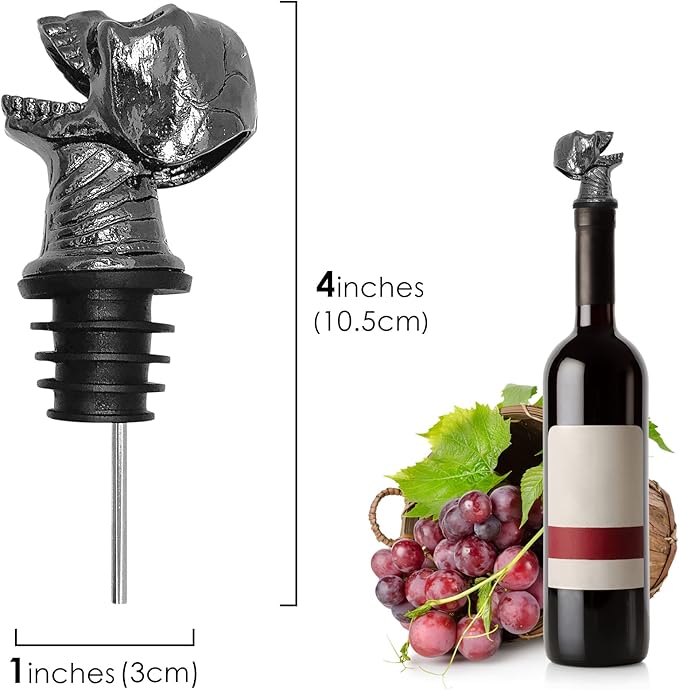 Linkidea 2 Pack Skull Aerator Pourer, Decanter Spout for Wine, Whiskey, Gothic Skull Bar Gadget for Smooth Pouring, Party & Home Bar Accessory, Halloween Christmas New Year Gift
