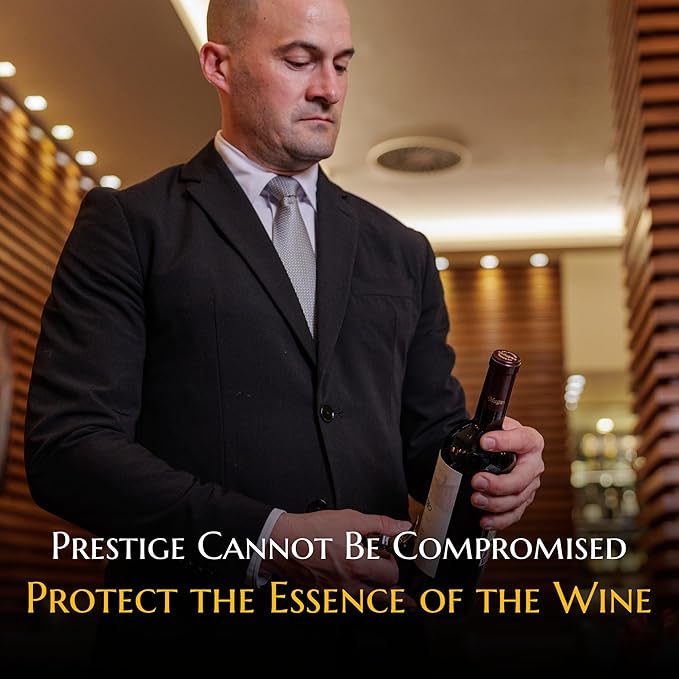 Corkscrew for Professionals FALCORK® 249 – Protection – 2-Step Unique Single Lever and Generous Ergonomic Handle for Sweet, Stable and Careful Service in High Hospitality – Only Noble Materials