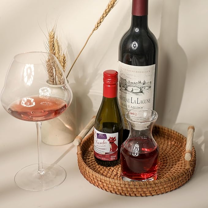 Set of 6 Cornucopia Individual Wine Carafes | Small Single-Serving Personal Mini Size Wine Decanters - 7.7oz