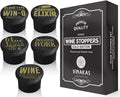 Silicone Wine Bottle Stopper Set – Funny Wine Caps, Spill-Proof & Airtight – Wine Unique Gifts for Women, Perfect Gifts for Mom & Wine Lovers