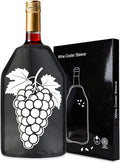 Insulated Wine Bottle Chiller Sleeve, Portable Wine Cooler for Temperature Control (White Grape)