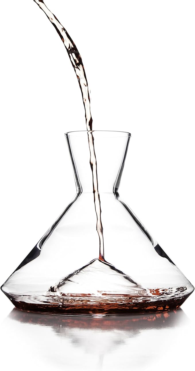 Sempli Monti Wine Decanter - Elegant Hand Blown Decanter with Built-in Glass Aerator, Large Wine Carafe, Lead-Free Crystal, Ultra Clear, Wine Gifts & Wine Accessories - 50.75 oz