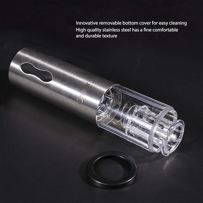 Electric Wine Opener, Stainless Steel Rechargeable Cordless Electric Corkscrew Wine Bottle Opener, Wine Accessories Holiday Gift Set Holiday Kit 7717-W102-013