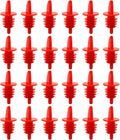 Plastic Liquor Bottle Pourers 24 Pack Classic Bottle Pourers for Alcohol, Leak-Proof, Dishwasher-Safe Pour Spouts for Liquor Bottles (Red)