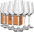Wine Glasses Set of 6, 14oz Classic Stemmed Glasses, Thick & Clear, Dishwasher Safe Stemware for Red or White, Gift for Party, Holiday, Anniversary, Restaurant, Home Bar, Daily Use