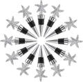 12PCS Valentine's Day Wedding Favors for Guests,Zinc Alloy Decoration Starfish Wine and Beverage Bottle Stoppers Caps Reusable Plug Keep Wine Fresh (12,Sliver Starfish)
