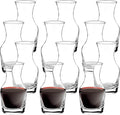 Jarsoph Set of 12 Single Serving Wine Carafe Individual Glass Decanter 6.5oz Mini Refill Decanters for Dinner Parties Tastings Bars Restaurants