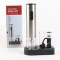 CHUANYU Electric Wine Opener, 5 in 1 Automatic Electric Wine Bottle Corkscrew Opener with Foil Cutter, Rechargeable (Stainless Steel) (Silver)
