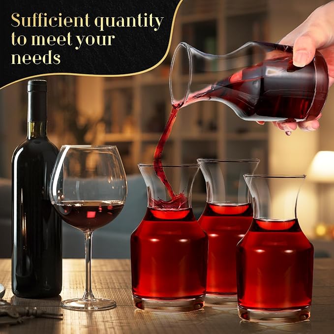 Remagr 24 Pack Single Serving Wine Carafe Glass Small Mini Carafe Individual Wine Refill Decanter for Dinner Parties Tastings Bars Restaurants (6.5 oz)