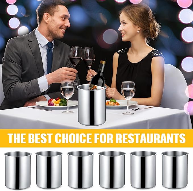 Domensi 6 Pcs Wine Chiller Bucket 750 ML Champagne Bucket Stainless Steel Wine Chillers for Bottles Keeps Cold for Hours Cooler Insulated Champagne Beer Ice Bucket