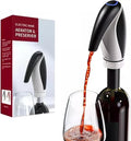 Electric Wine Aerator Pourer Rechargeable 3-in-1 Automatic Wine Decanter Dispenser Preserver Penguin Shape Gifts for Wine Lovers (Red)