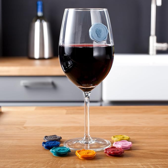 Vacu Vin Classic Grape Glass Markers - Set of 8