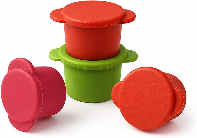 Wine Bottle Caps - Silicone Bottle Covers - Air-Tight Vacuum Seal - Wine Gifts for Women - Set of 4