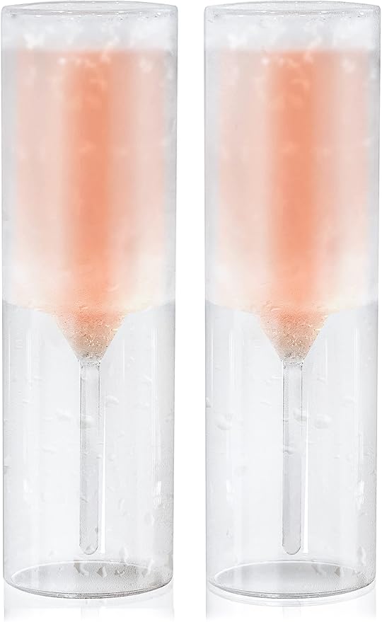 GALVANOX LèVale Gift for Couples - Freezable Champagne Flute Glasses - Double Walled Freezer Chilled Stemless Wine Glass with Ice Walls, 7 oz (Gift set of 2)