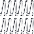 Gejoy 12 Pieces Sugar Ice Tongs Stainless Steel Mini Serving Appetizers Small Kitchen Tongs for Tea Party Coffee Bar Kitchen (Silver Curved Tip)