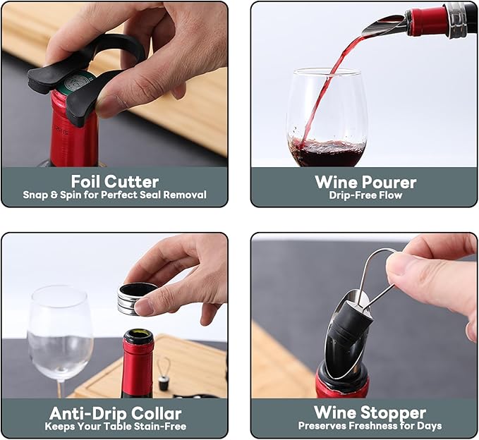 Wine Opener,Corkscrew Wine Opener,Cork Screw Wine Bottle Opener,Wine Key for Servers(Black)