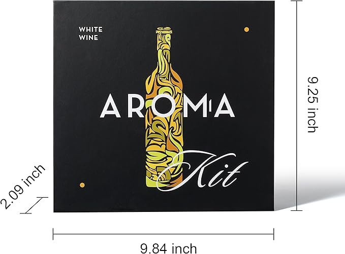 White Wine Aroma Kit - 15 Aromas, Tasting & Smelling Set for White Wines, Training & Educational Gift - Beginners & Sommelier Master, Book & Accessories Guide Included, Wine Game Gifts for Holidays