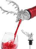 Deer Head Wine Pourer, Liquor Bottle Pour Spout with Leak-Proof Rubber Stopper, Zinc Alloy Metal, Universal Fit for Wine Whiskey Bourbon Olive Oil – Drip-Free Bar Pourer Gift for Men, Parties Holidays