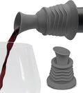 Simply Charmed Wine Stopper and Pourer – Gray Silicone Two in One Accessory to Serve and Save Wine More Easily