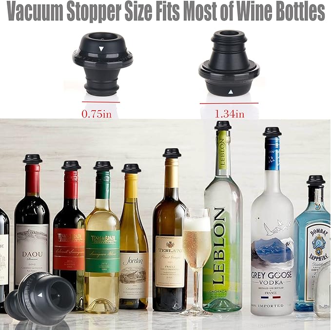 Generic Vacuum Bottle Stoppers Hose with accessories,Compatible with FoodSaver, package contains 6 wine corks +1 set Hose accessories