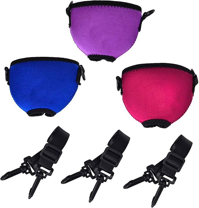 Beautyflier Wine Glass Insulator/Drink Holder/Neoprene Sleeve with Adjustable Neck Strap For Wine Walk (Blue/Burgundy/Purple)