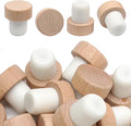24 Pcs Wine Bottle Corks T-Shaped Stopper Corks, Reusable Wine Corks Wooden and Rubber Wine Stoppers for Wine, Beer Bottle and DIY Homemade Crafts