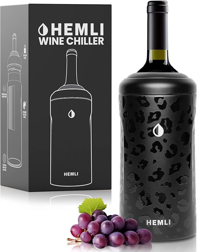 Wine Bottle Chiller Insulator Sleeve, Keeps Wine and Champagne Cold for 12 Hours, Vacuum Insulated Wine Bottle Cooler