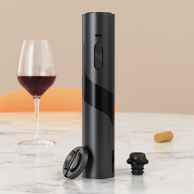 2‑in‑1 Electric Wine Opener & Wine Preserver COMBINED — Automatic Corkscrew at Bottom end + Wine Saver at Top end | Perfect Father’s Day Gift