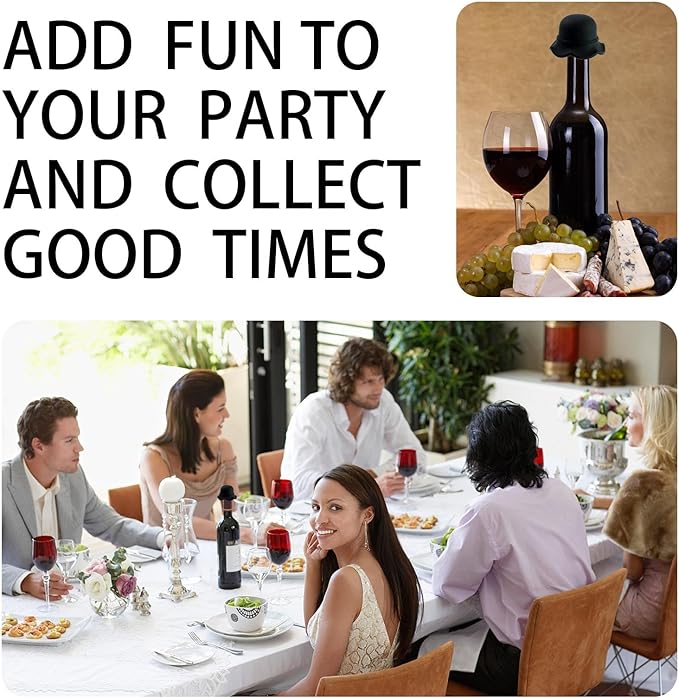 Formal Hat Wine Stoppers Hat-Shaped Bottle Plug Wine Bottle Stoppers Wine Accessories Kitchen Gadgets Kitchen Gift Set Creative Gifts Baseball Party Decoration-2pcs Black Bottle Stoppers