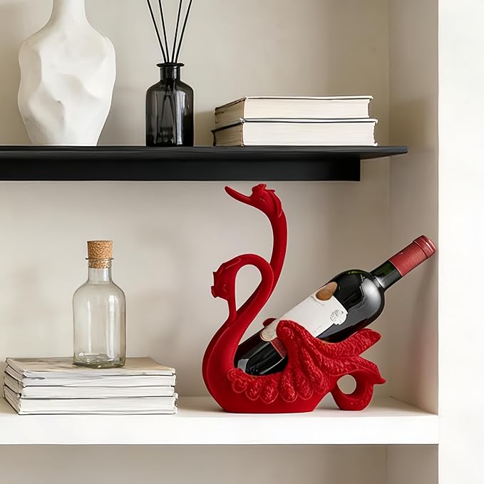 XINXUAN Swan Couple Wine Bottle Holder Countertop, Gifts for Women, Wine Lovers, Decor for Kitchen, Wine Gifts for Women, Ornament Display Stand