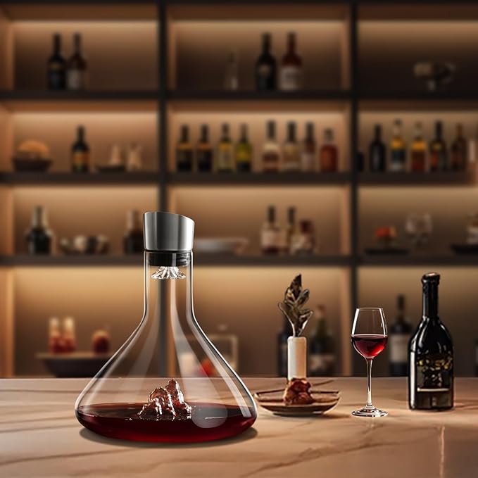 Wine Decanter, Wine Carafe, Red Wine Decanter,100% Lead-free Crystal Glass, Wine Hand-held Aerator, Wine Gift, Wine Accessories