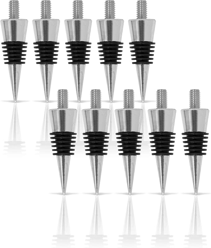 Savannah Classic Chrome Style Bottle Stopper with 3/8" x 16 tpi Threaded Post For Attaching Hand Made or Lathe Turned Handles (10 Chrome Stoppers)