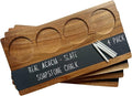 Wooden Flight Board Set – Wine, Beer, Whiskey, Mimosa, and Cocktail Tasting Tray – Acacia Wood Serving Board with Slate Chalkboard – Home Bar & Entertaining Gift (Set of 4, 16x8 inches)