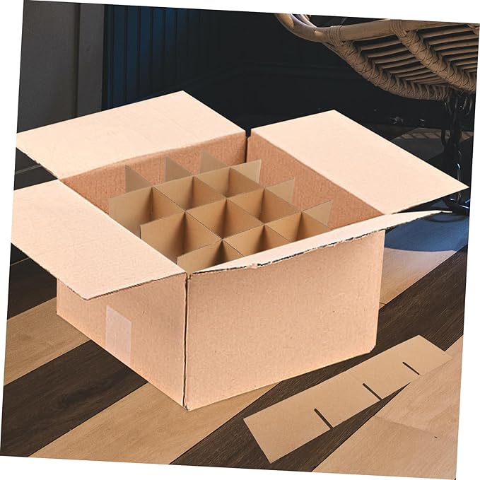 Cardboard Box Dividers for Glass Packing Protective Divider Kit for Dishes and Wine Sturdy Shock-resistant Packing for Moving and Shipping