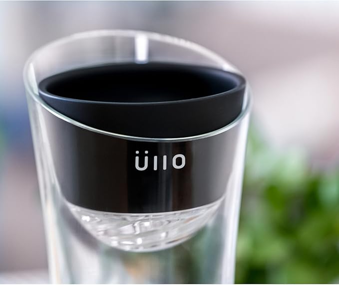 Ullo Wine Purifier with Hand-Blown Carafe and 6 Sulfite Filters – Removes Sulfites and Histamines
